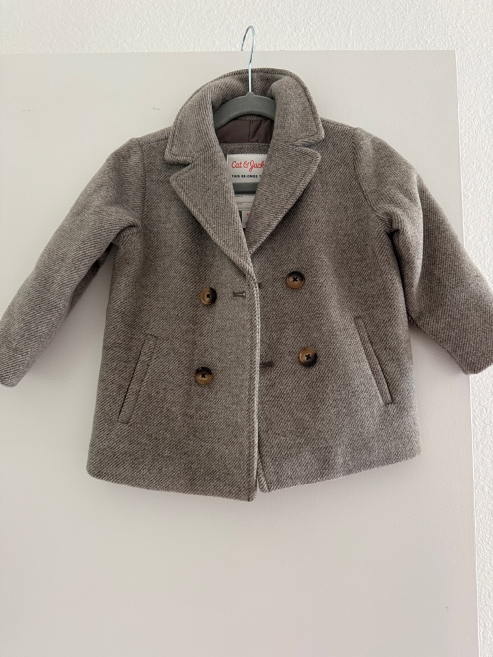 Cat & Jack Kids Gray Double-Breasted Peacoat